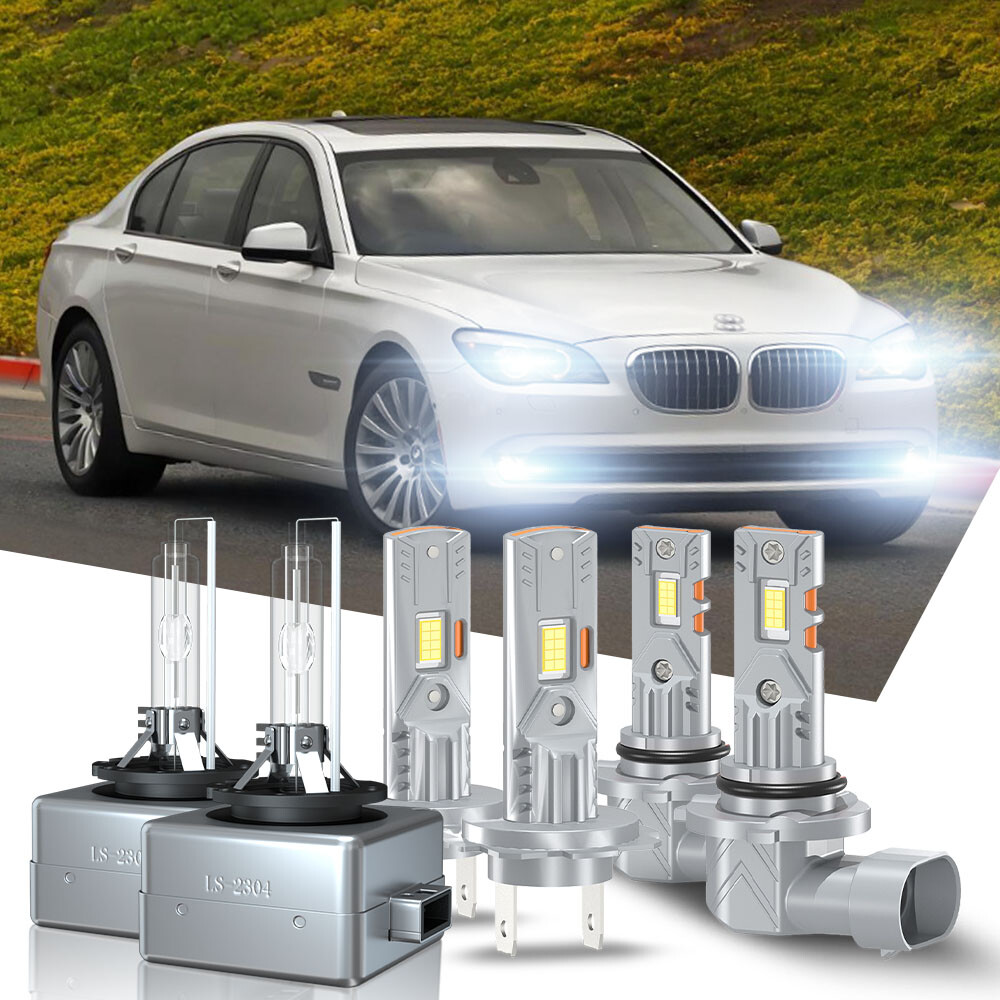 6x Combo LED HID Headlight Hi/Lo Fog Bulbs For BMW 750i 750Li 760Li 2006-2008