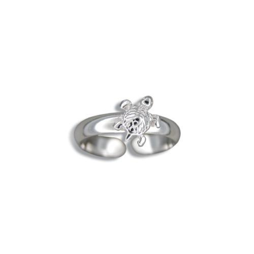 SILVER 925 HAWAIIAN SHINY SEA TURTLE TOE RING