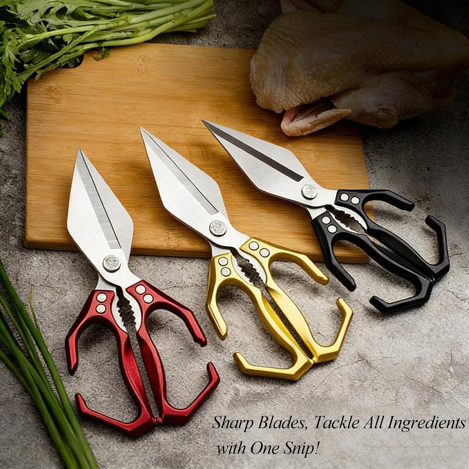 Heavy Duty Kitchen Shears for Bone Cutting, 2 Pack Ultra Sharp Poultry Scissors,