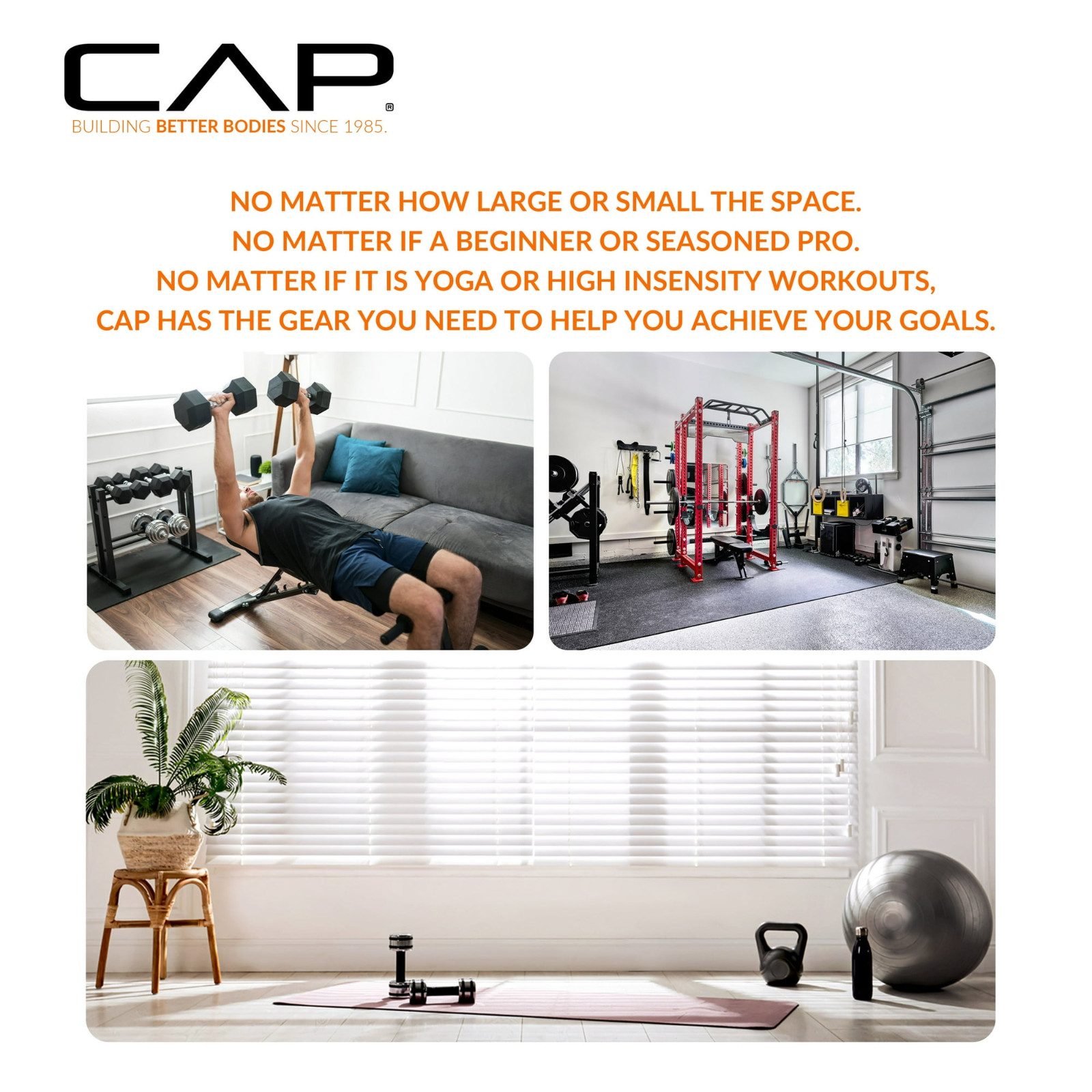 CAP Barbell, 12lb Coated Rubber Hex Dumbbell, Pair (No-Roll Design