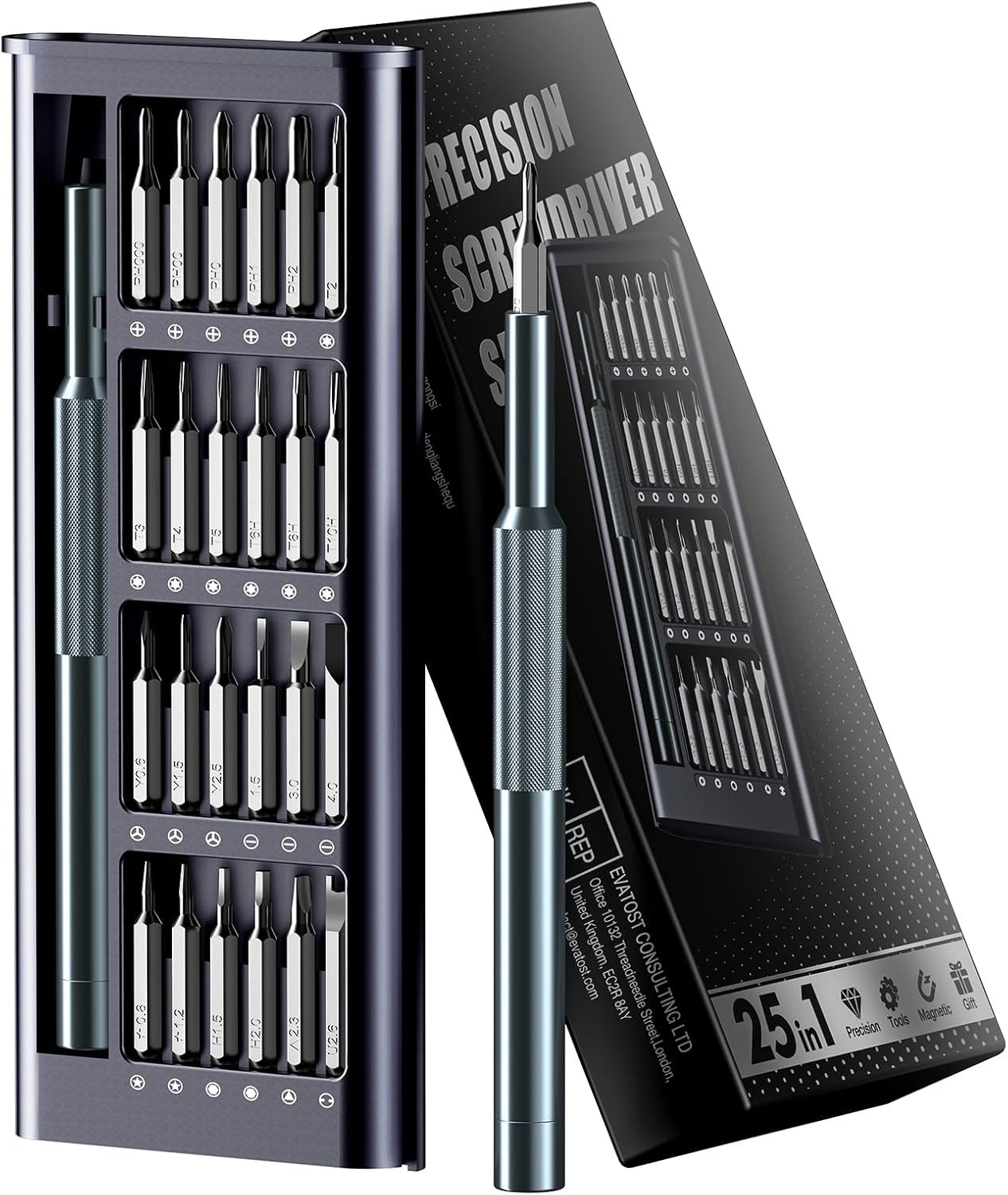 25 PCS Precision Magnetic Screwdriver Set Eyeglass Watchmaker Computer Jewelers