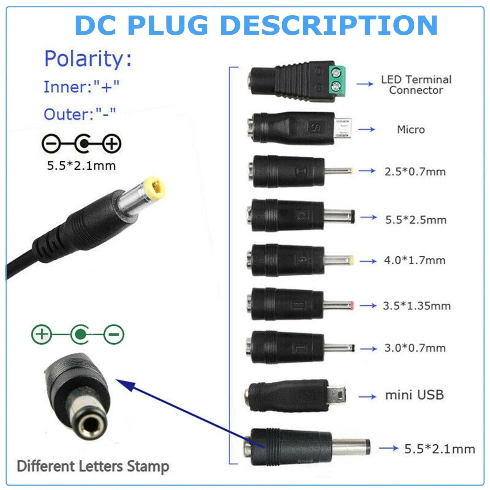 60W Power Supply Adjustable Variable Voltage DC 3V~24V Universal AC/DC Adapter