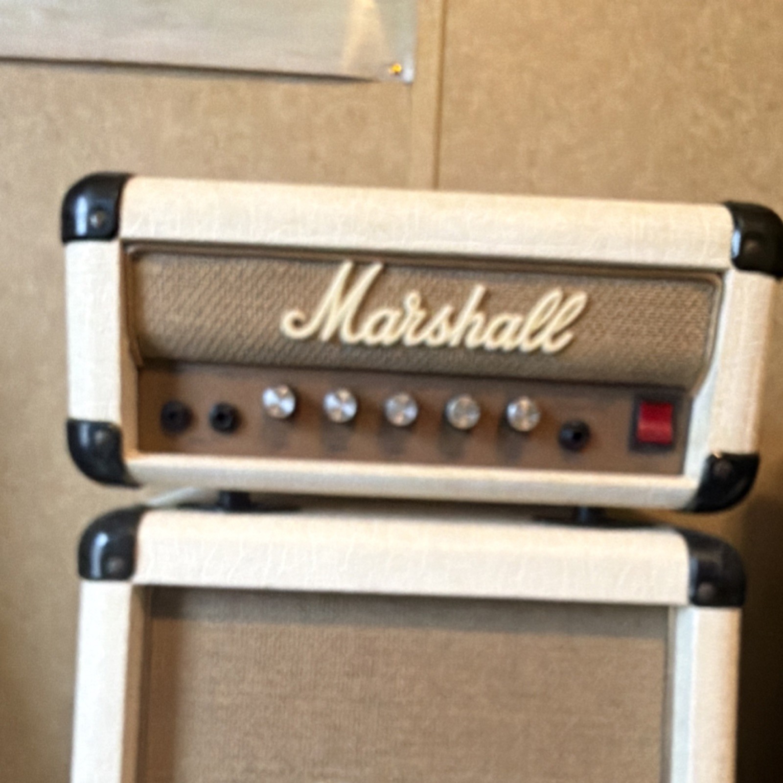 Marshall Stack Guitar Amplifier with Head and Two Cabinets for Electric Guitar
