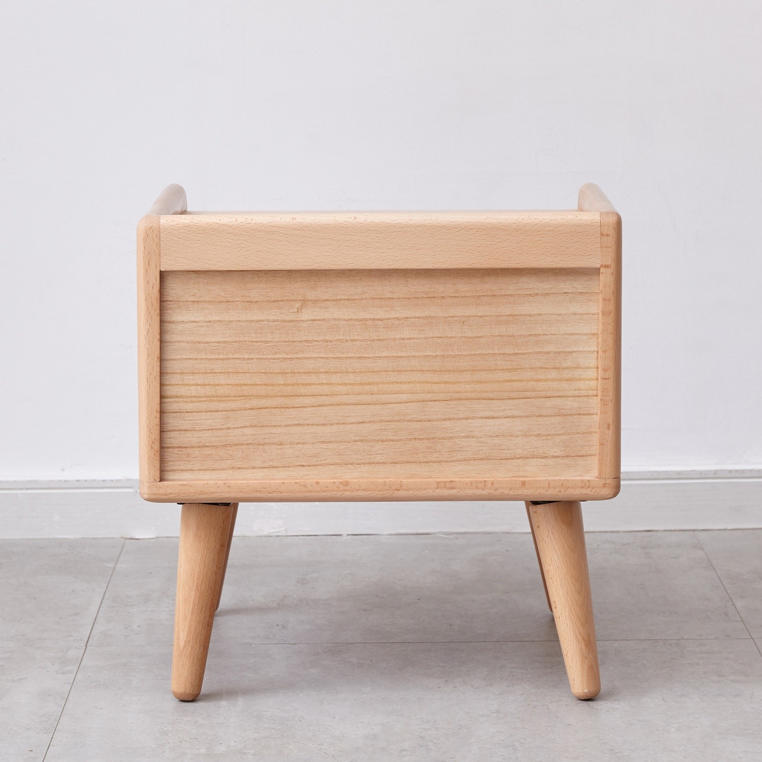Modern Solid Wood Simple Nightstand Bedside Cabinet Side End Table with Storage