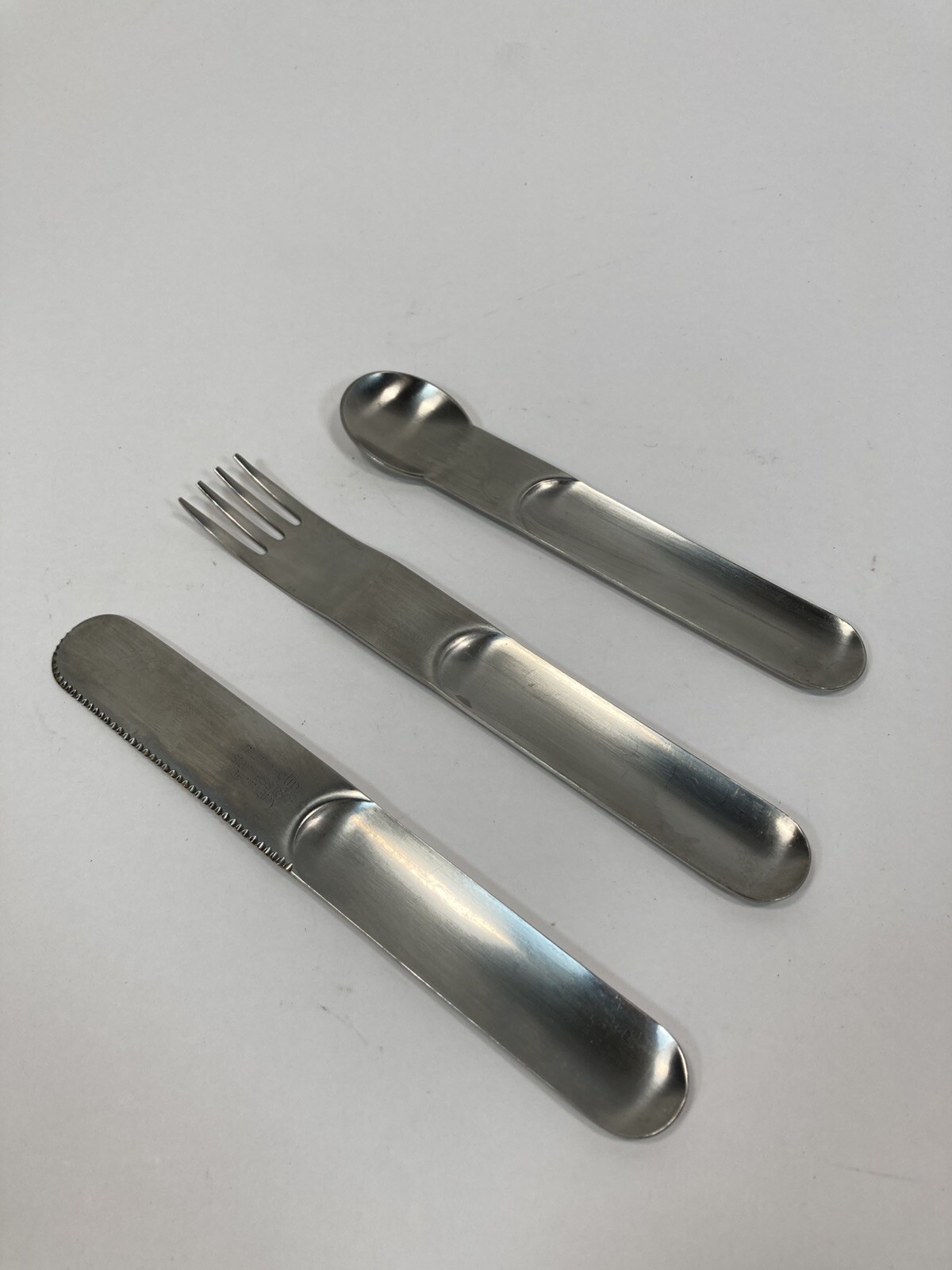 Mono-clip Stainless Flatware Set Peter Raacke Design*Missing large spoon in set*