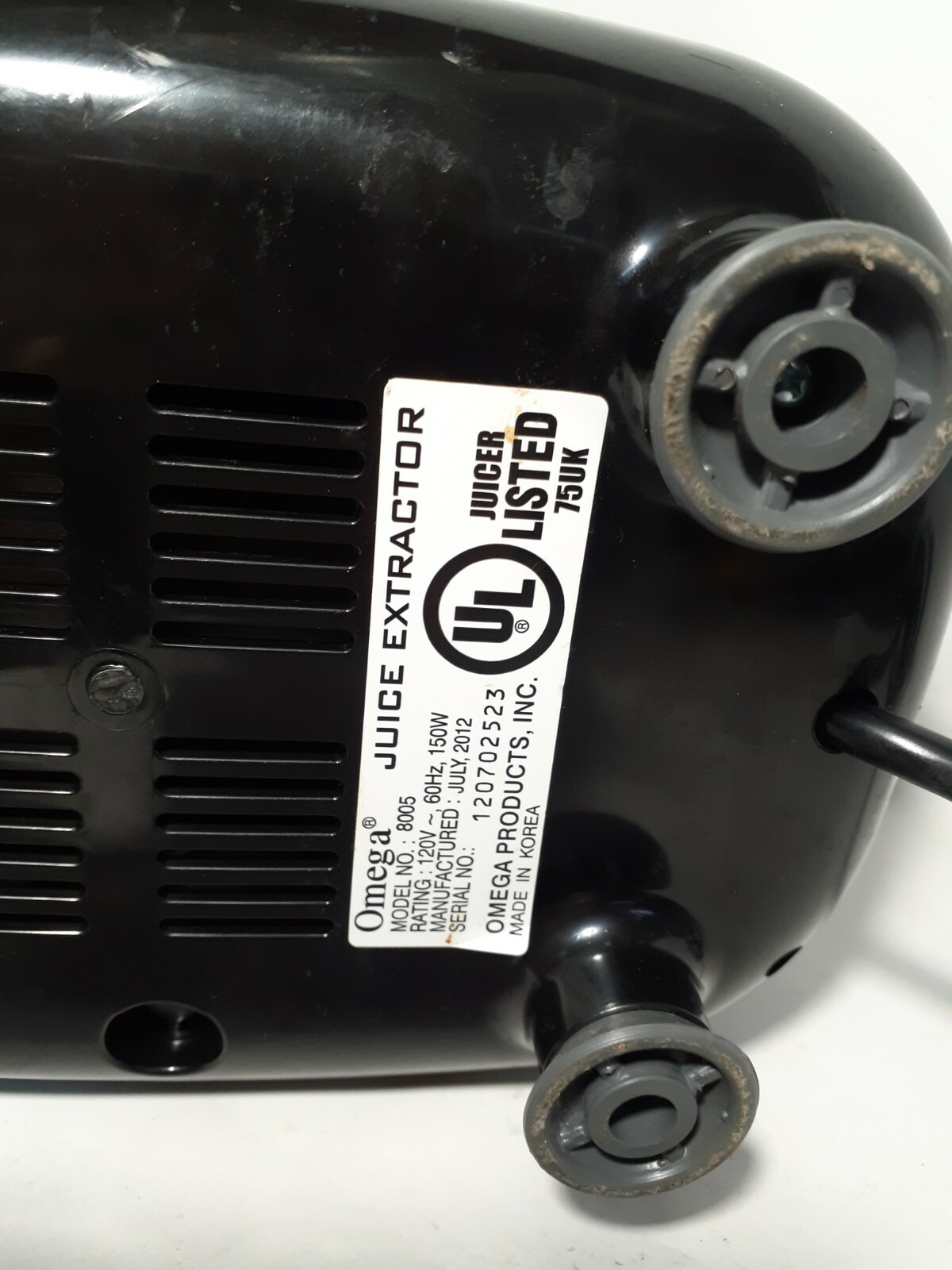 OMEGA JUICER 8005 Replacement Motor / Base Only - Genuine OEM, Silver,
