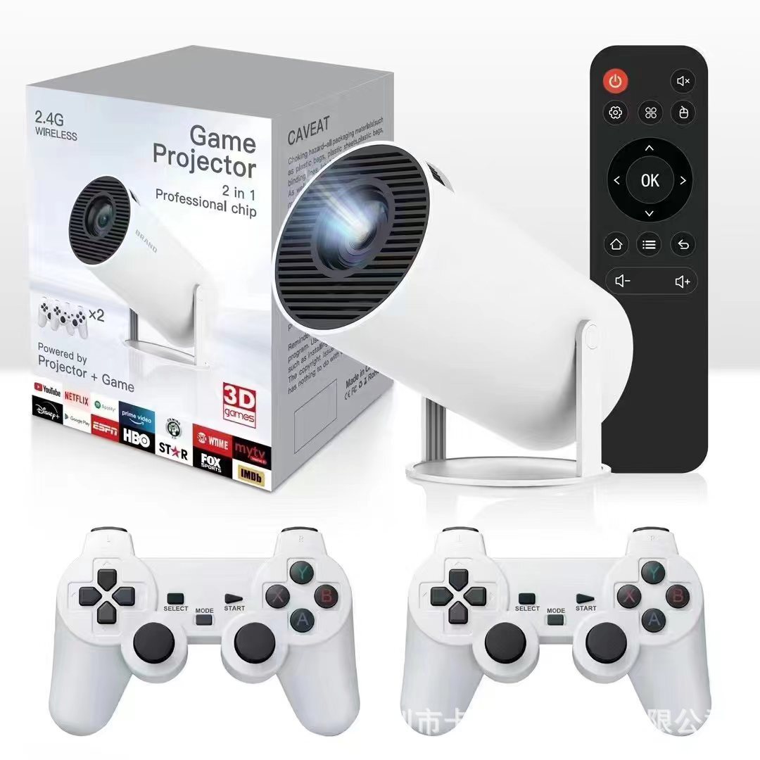 Mini Portable Android 11 5G 1080P WiFi Projector for Gaming with Game Controller