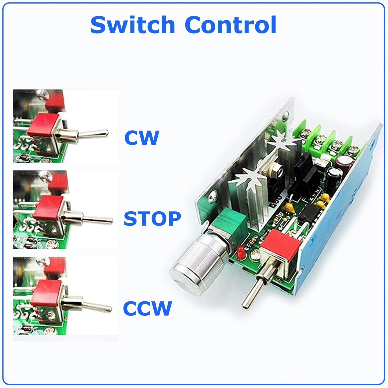 DC Motor Speed Controller Reversible PWM HHO Reversing Control Switch 12/24V 40V