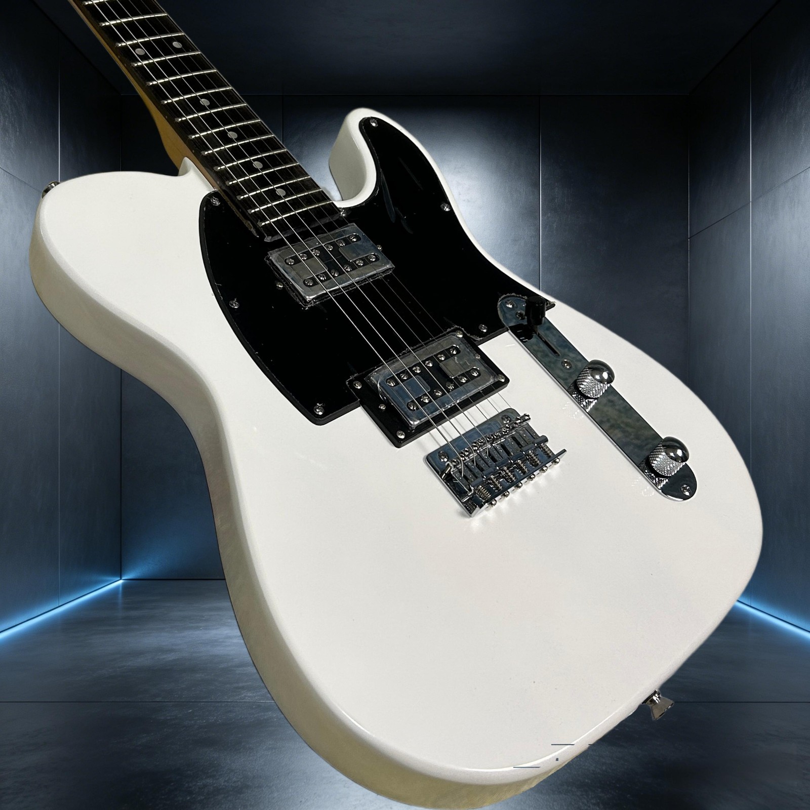 Tele Electric Guitar White Color Rosewood Fretboard HH Pickups Mahogany Body