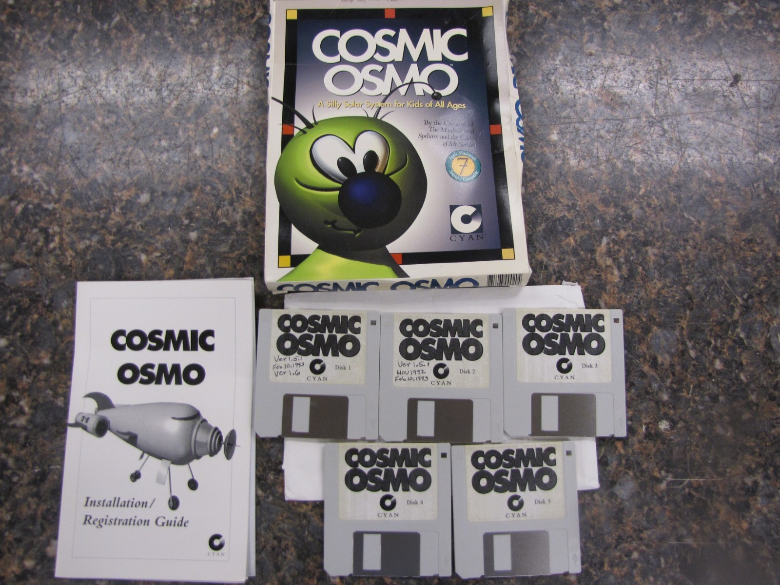 Cosmic Osmo 1993 Version MAC Computer Program Software Big Box 3.5” Disks -RARE