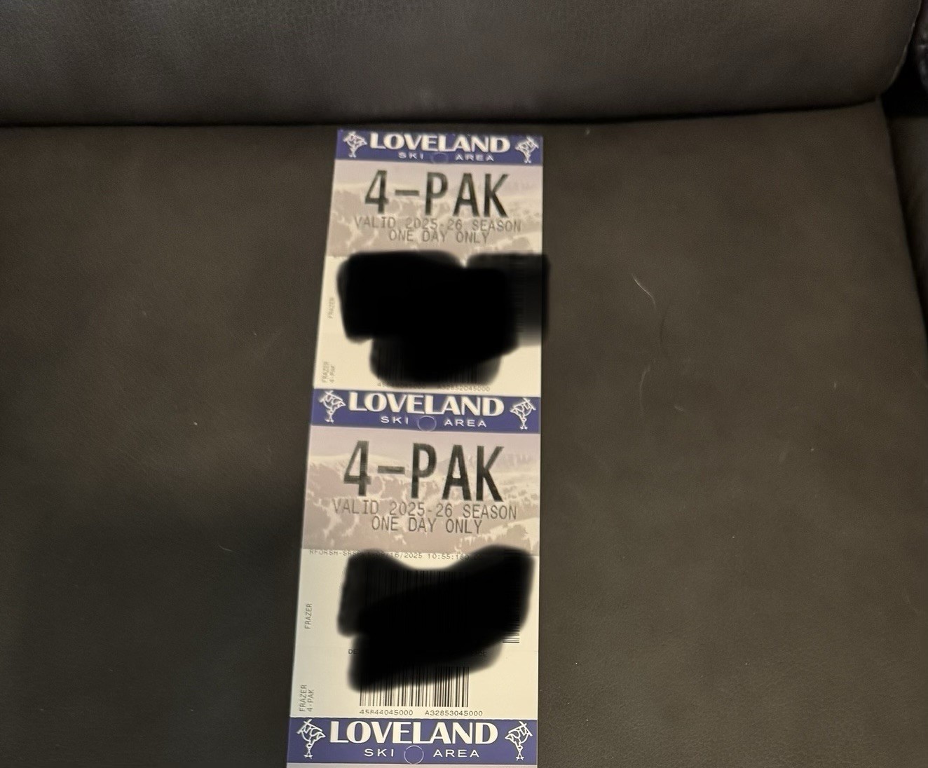 A pair (2) of Loveland Ski  Area Lift Tickets 2025-26 Season.  Free Shipping!