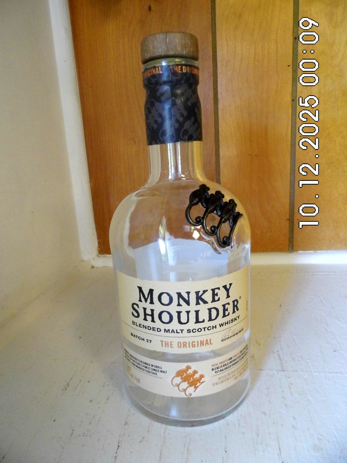 Monkey Shoulder Blended Malt Scotch Whiskey Bottle Empty 750 ML Scotland