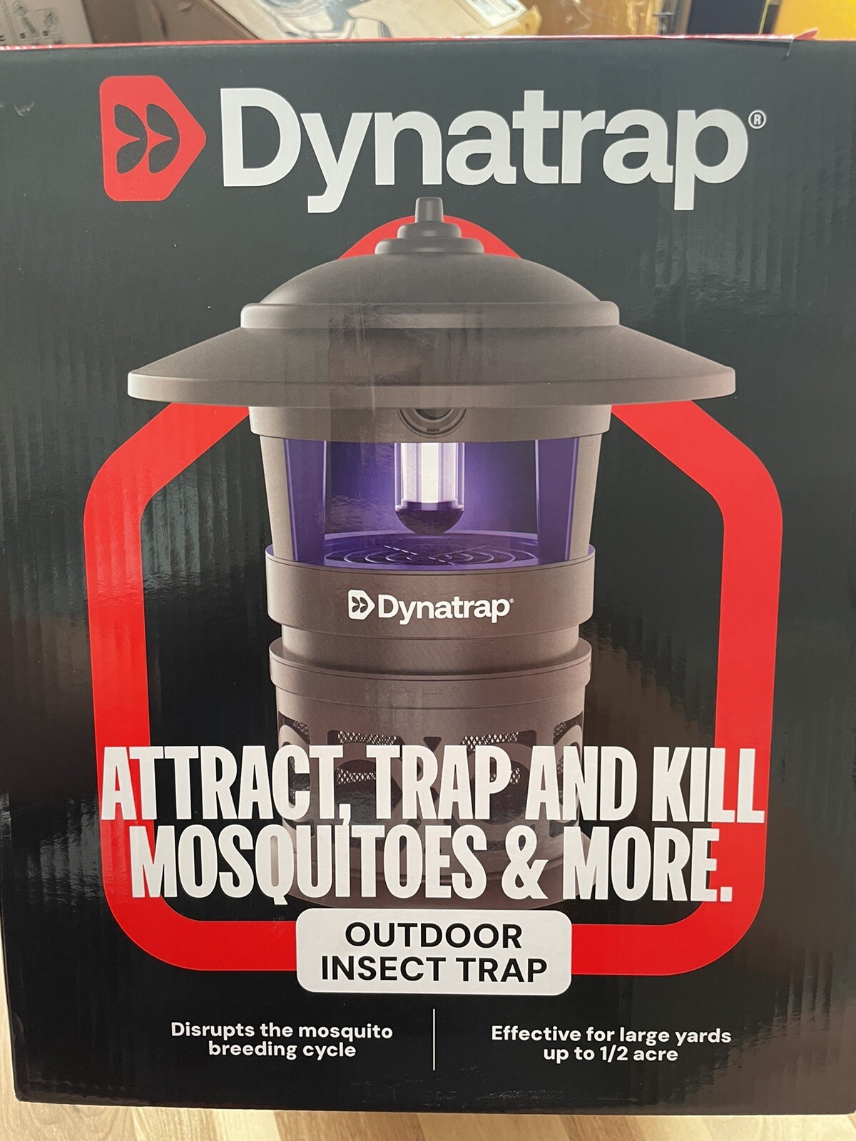 DynaTrap ½ Acre LED Mosquito & Insect Trap with Cleaning Brush and Hanging Hook