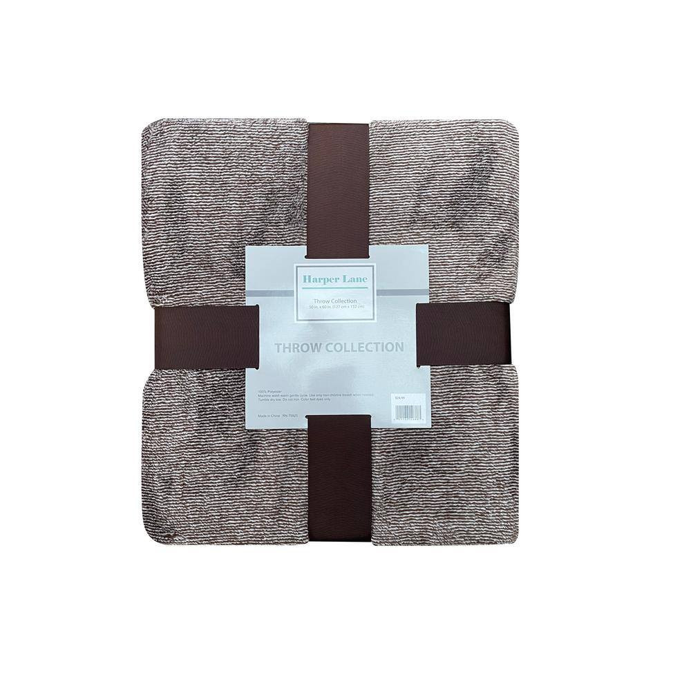 Marlin Chocolate Polyester Plush Throw Blanket Chocolate 50 In. X 60 In.