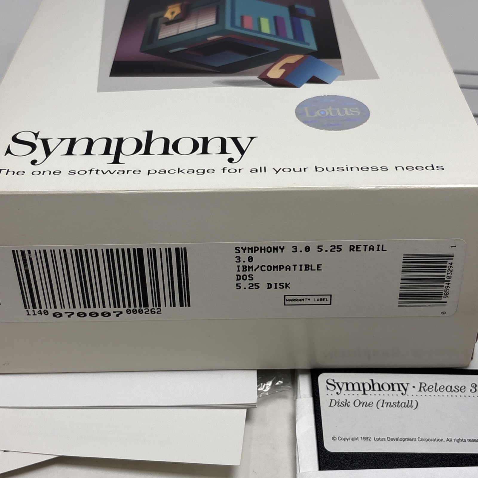 Lotus Symphony Release 3 5.25” Floppy Disks Vintage Computing Disks & Box