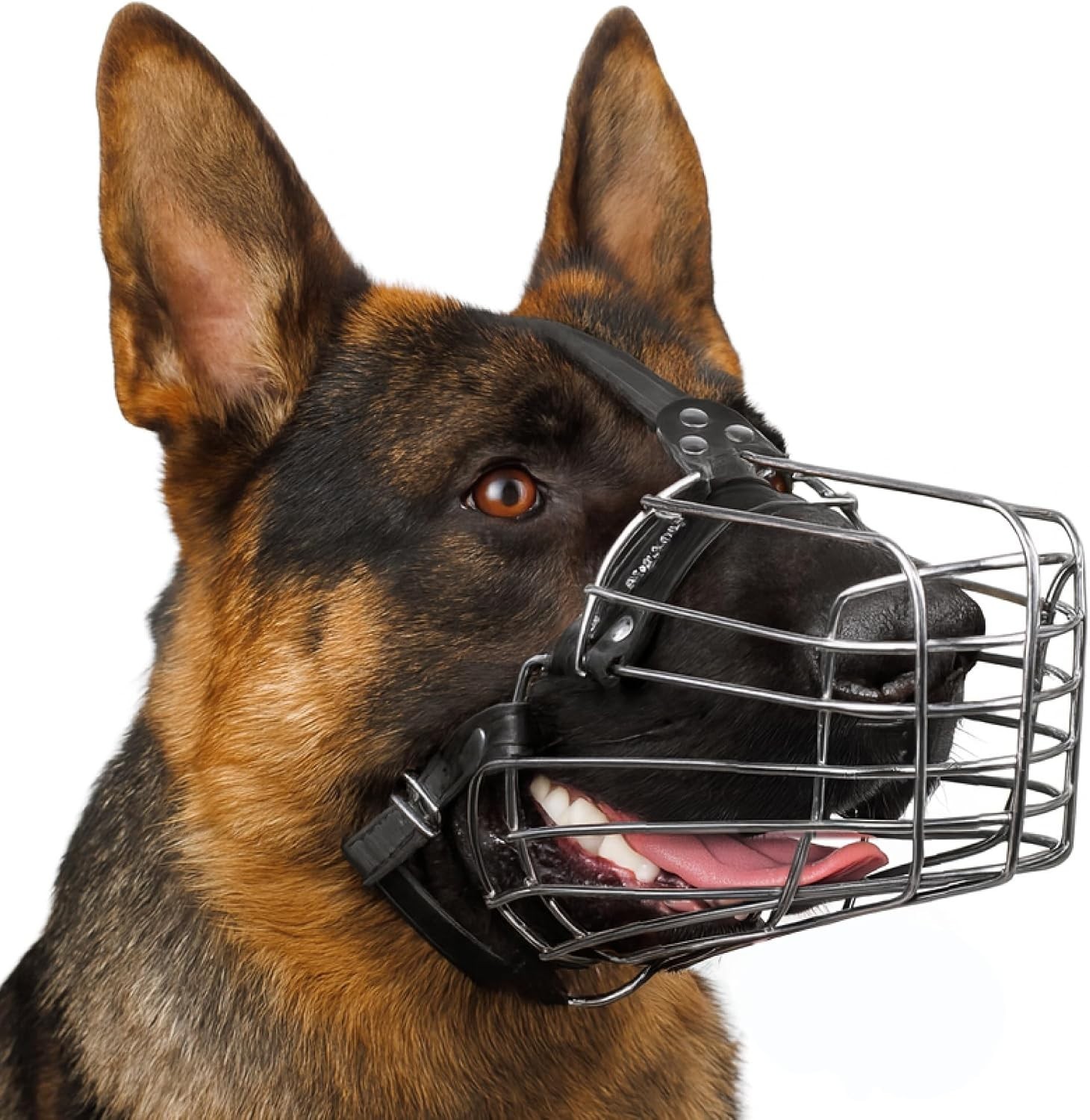 Adjustable Metal Basket Muzzle for Large Dogs