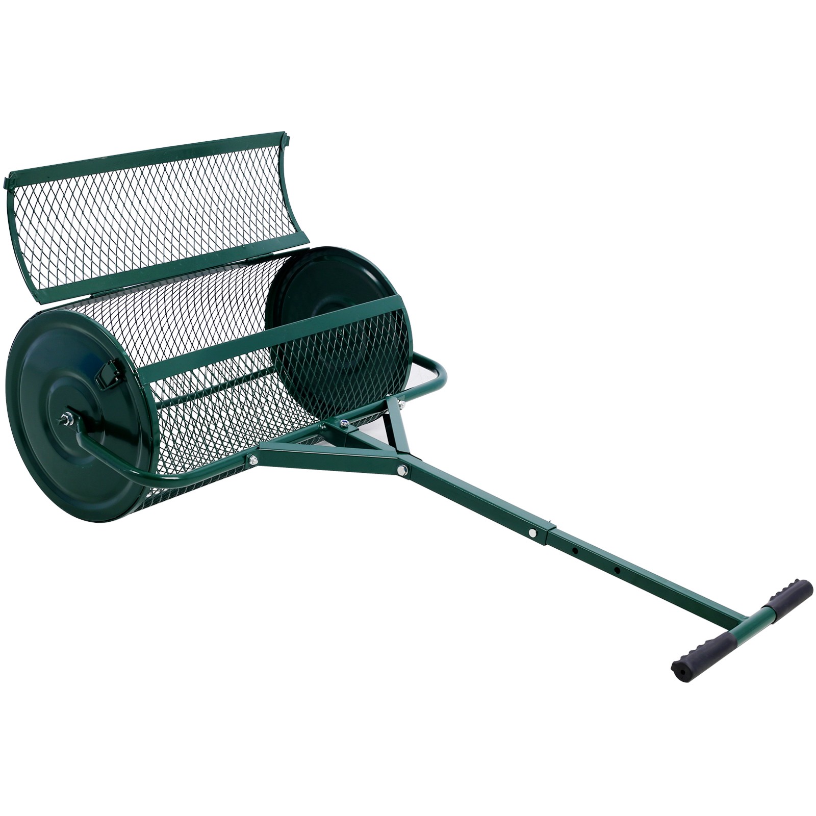 Peat Moss Spreader 24" T-Handle Metal Mesh Roller for Lawn & Garden