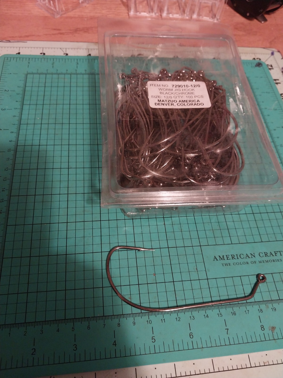 Nos Worm Jig Hooks 50 Hooks Nib 12/0 Nice New