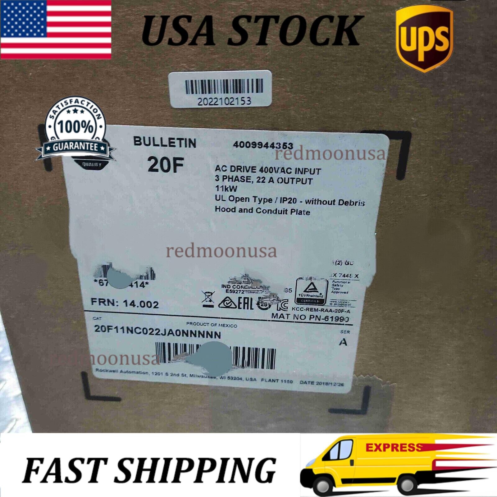 New AB 20F11NC022JA0NNNNN PowerFlex Air Cooled 753 AC Drive US Free Tax