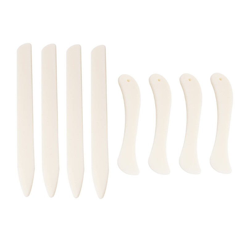 8Pcs Leather Creasing Tool Bone Folder for Leathercraft Burnishing Bookbinding