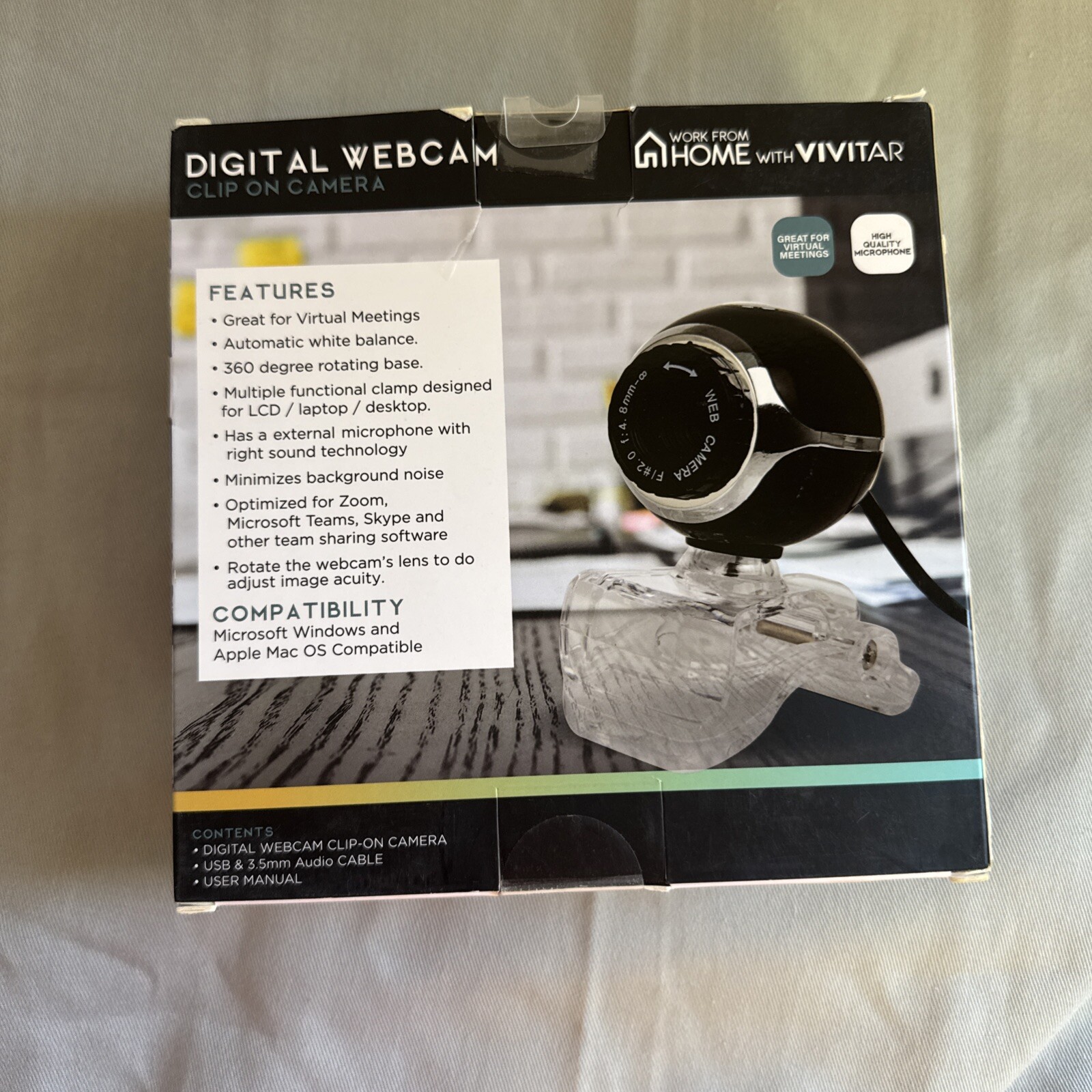 VIVITAR DIGITAL WEBCAM Clip On Camera 360 Rotating Base, Optimized Zoom