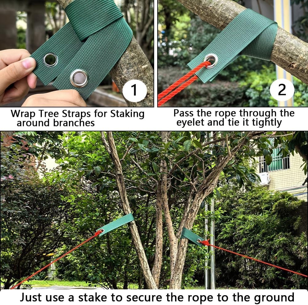 8 Pack Tree Straps for Staking, Quality Tree Support Straps for Newly Plante...