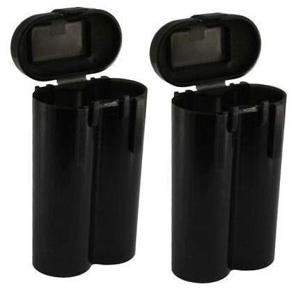 2 Black 18650 & CR123A 2 Battery Holder Storage Case for 18650 Batteries