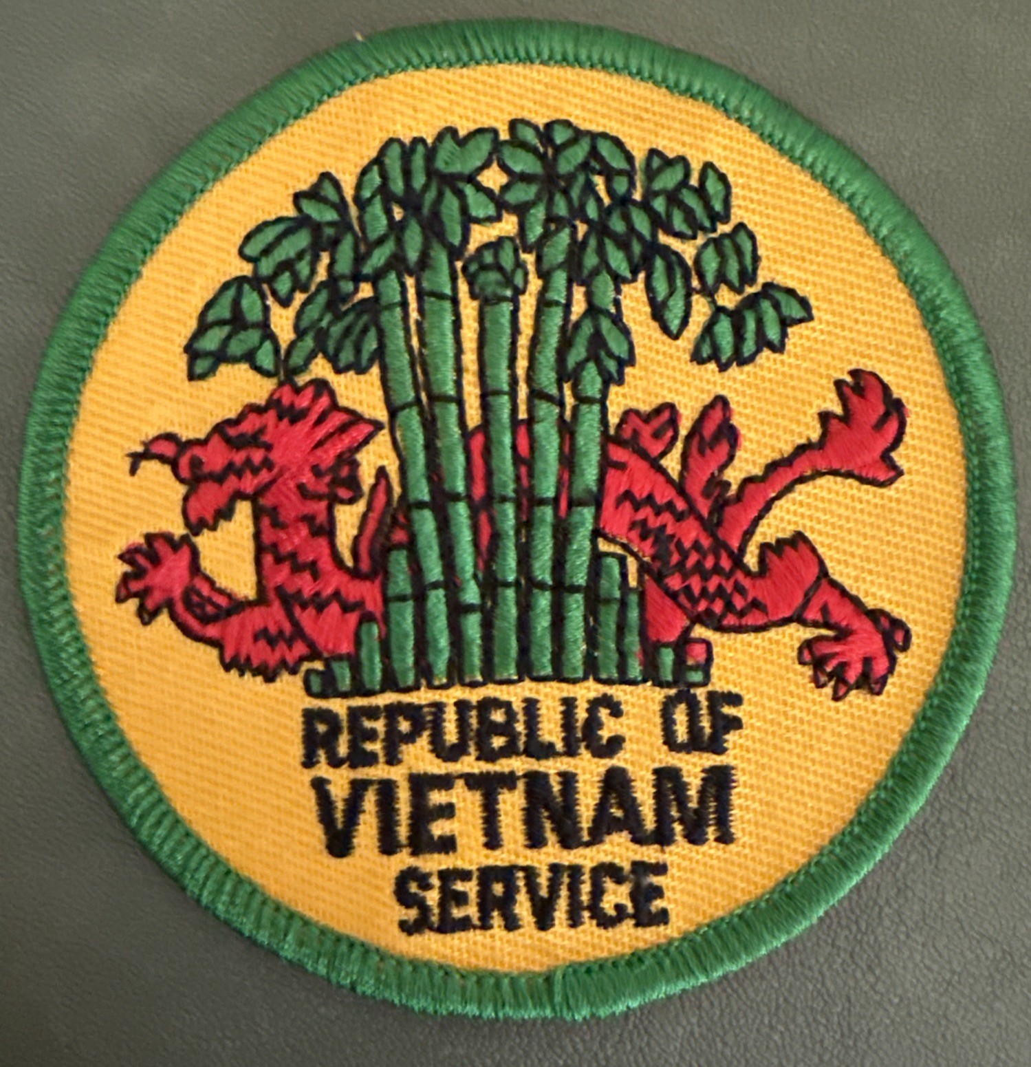 Vietnam Service Patch Republic of Vietnam Dragon Bamboo New 3”