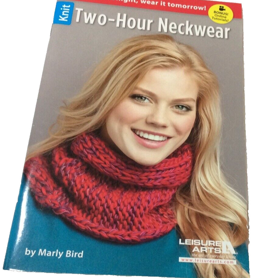 Liquidation Sale.  Leisure Arts Two Hour Knit Neckwear Soft Cover Project Book