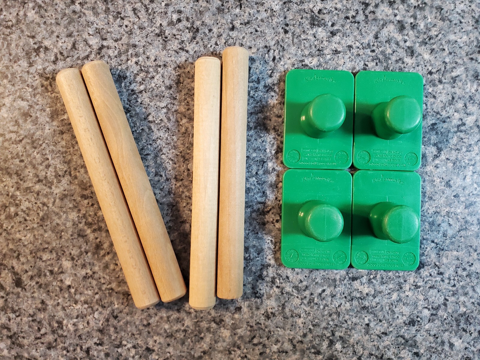 Kindermusik - 4 Rhythm Sticks and 4 Sand Blocks preschool musical instruments