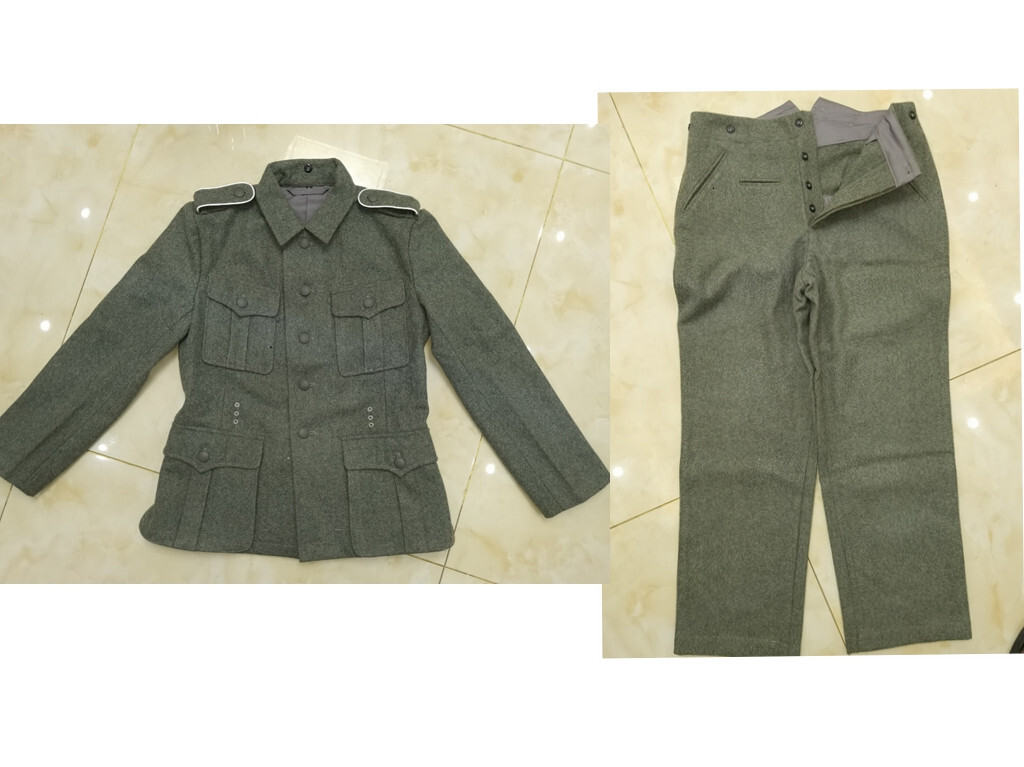 WW2 GERMAN EM M40 FIELD GREY GREEN WOOL TUNIC & TROUSERS SIZE S