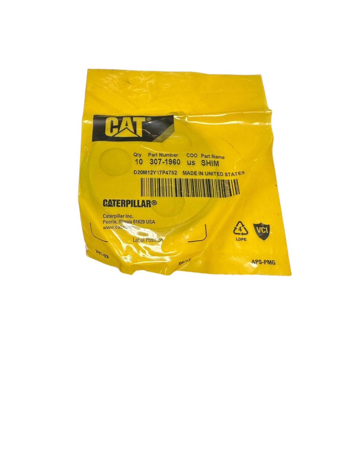 GENUINE CAT 307-1960 SHIM (LOT OF 10) *SALE*