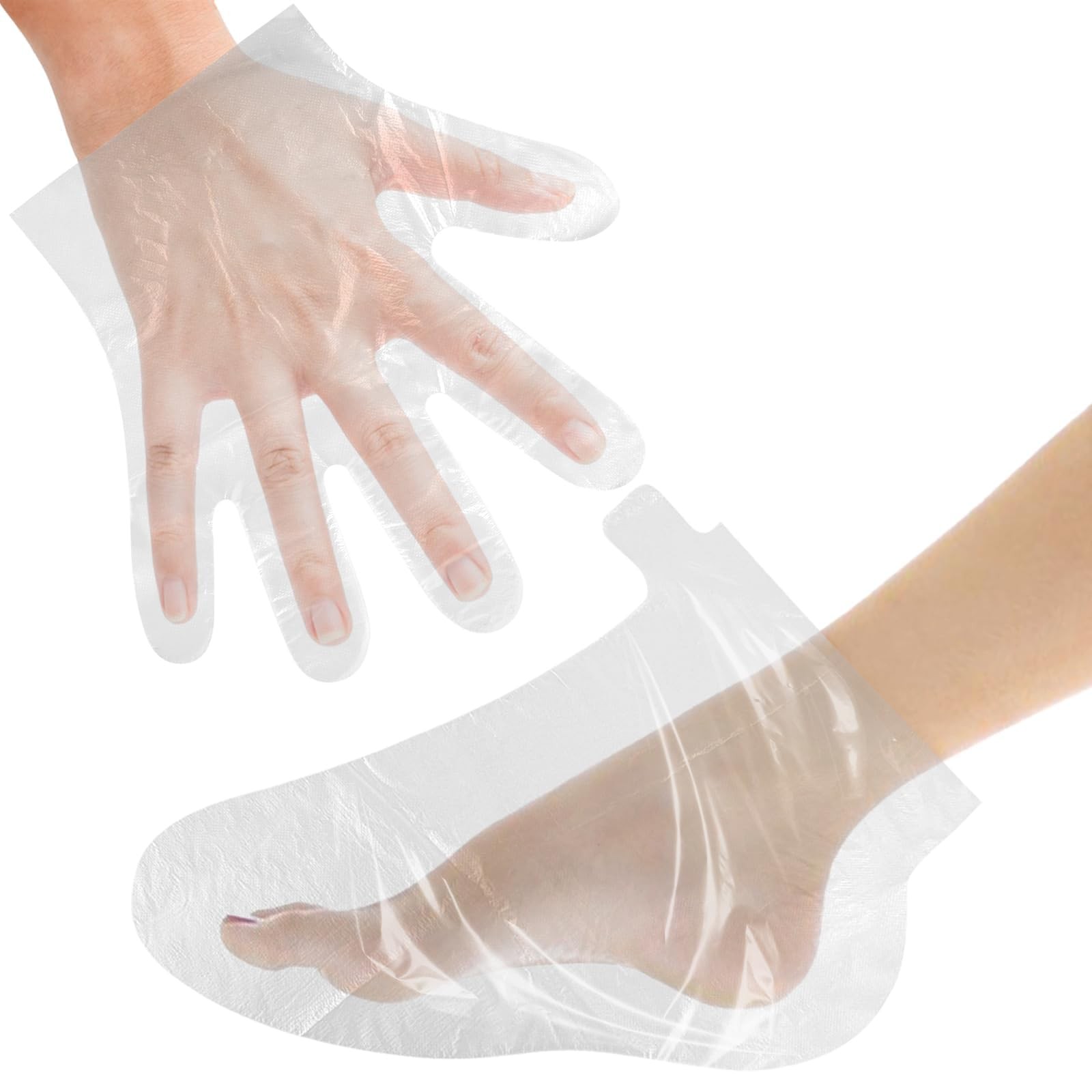 200 Pcs Paraffin Wax Liners for Feet and Hand, Disposable Bath Clear