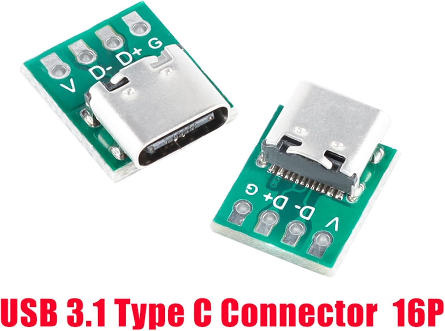 20 Pcs USB 3.1 Type C Connector Board DIY Serial Basic Breakout Female Connector
