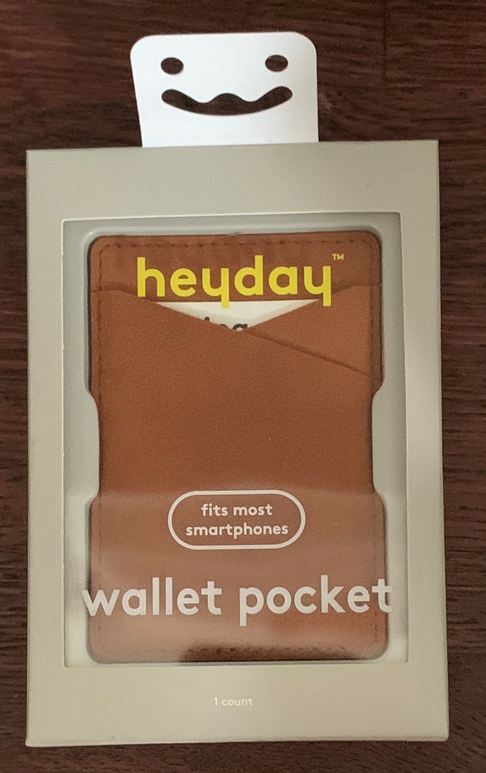 Heyday Wallet Pocket Card Holder Faux Leather Brown fits most smartphones