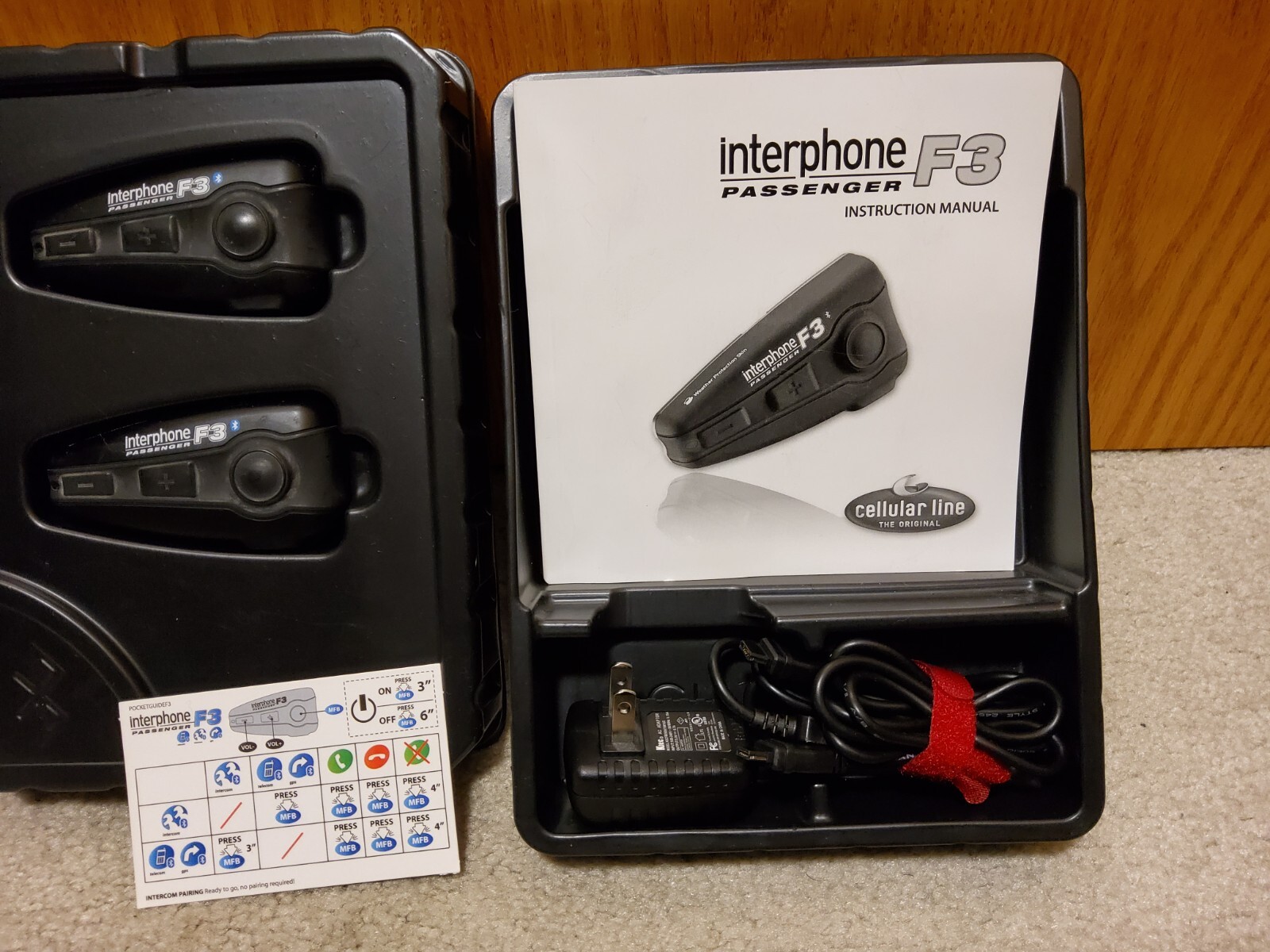 Interphone F3 Passenger Intercom Bluetooth Phone Connect Pilot Passenger System