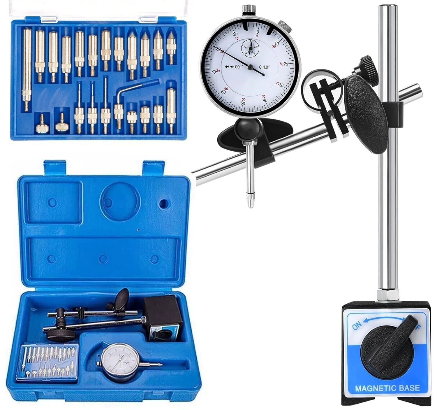 Dial Indicator with Magnetic Base and Point Precision Inspection Set