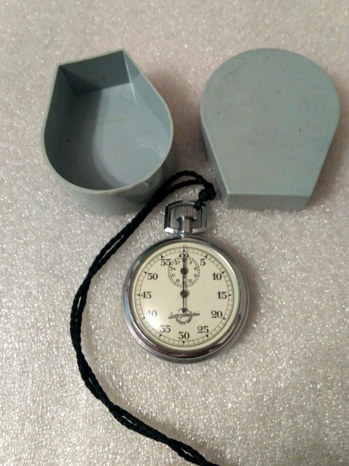 Stopwatch mechanical  one-button with a box Zlatoustovsky Vintage Russian USSR
