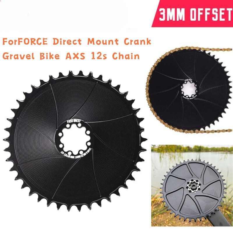 3mm Offset 38-54T 8 Nail Chainring Wide Chainwheel for Gravel Road Bike Crank