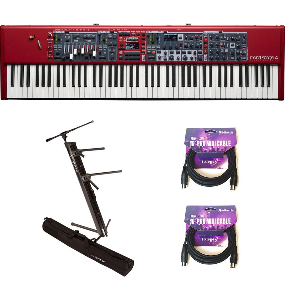 Nord Stage 4 88-Key Fully-Weighted Keyboard w/ Keyboard Stand & MIDI Cable(Pair)