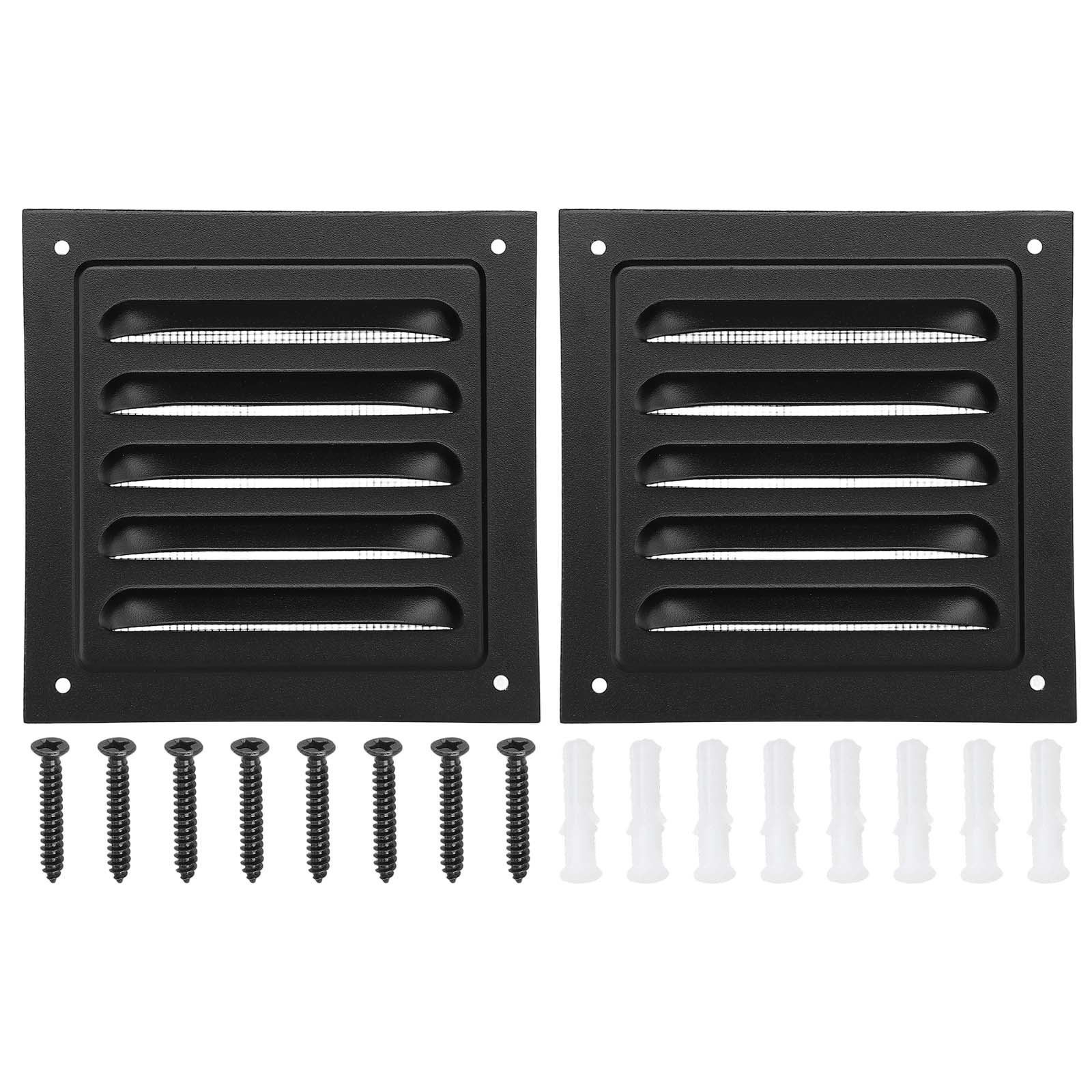 4"x4" Aluminum Gable Vent, 2Pcs Exterior Wall Outlet Vents for Attic, Black