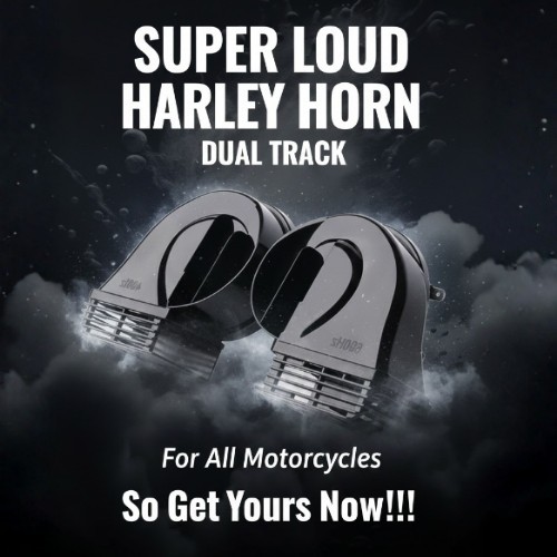 DUAL TRACK  BLACK MOTORCYCLE HORN                               SUPER LOUD!!!