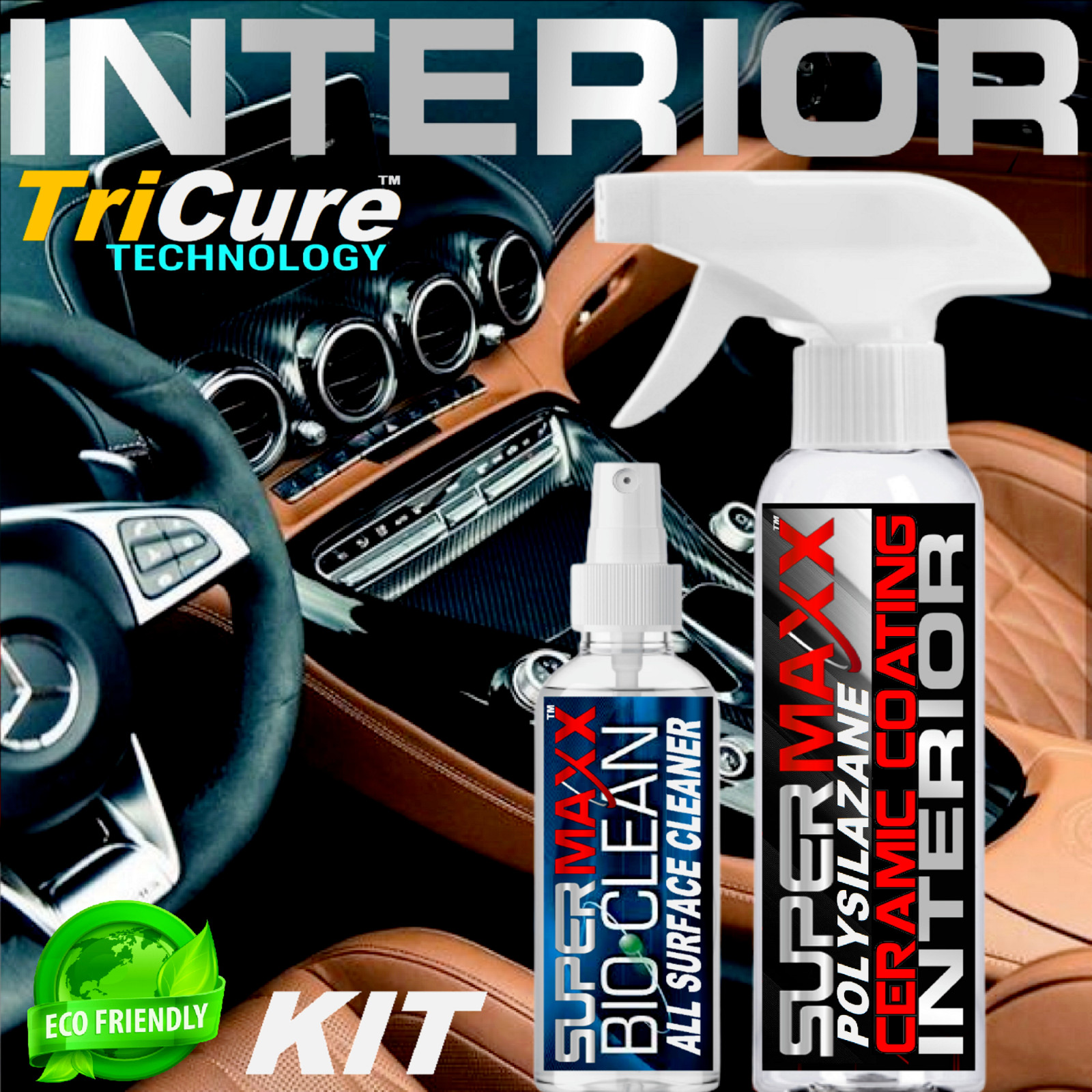 CERAMIC CAR COATING SIO2 CLEANS AND PROTECTS LEATHER, VINYL, FABRIC