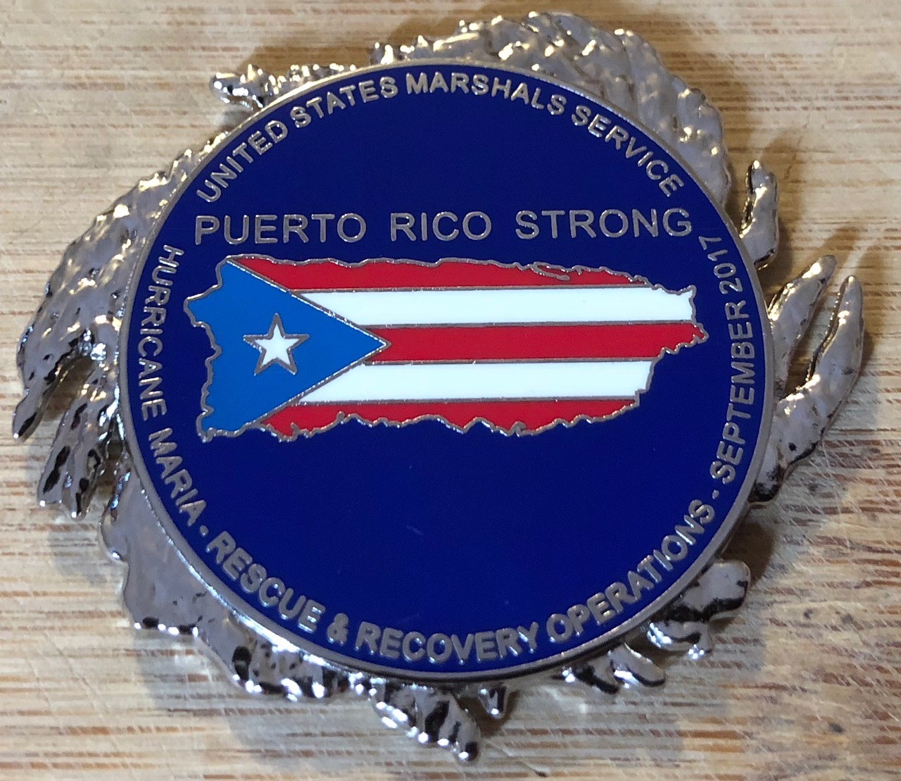 US Marshals Service - Hurricane MARIA - Rescue & Recovery SILVER challenge coin