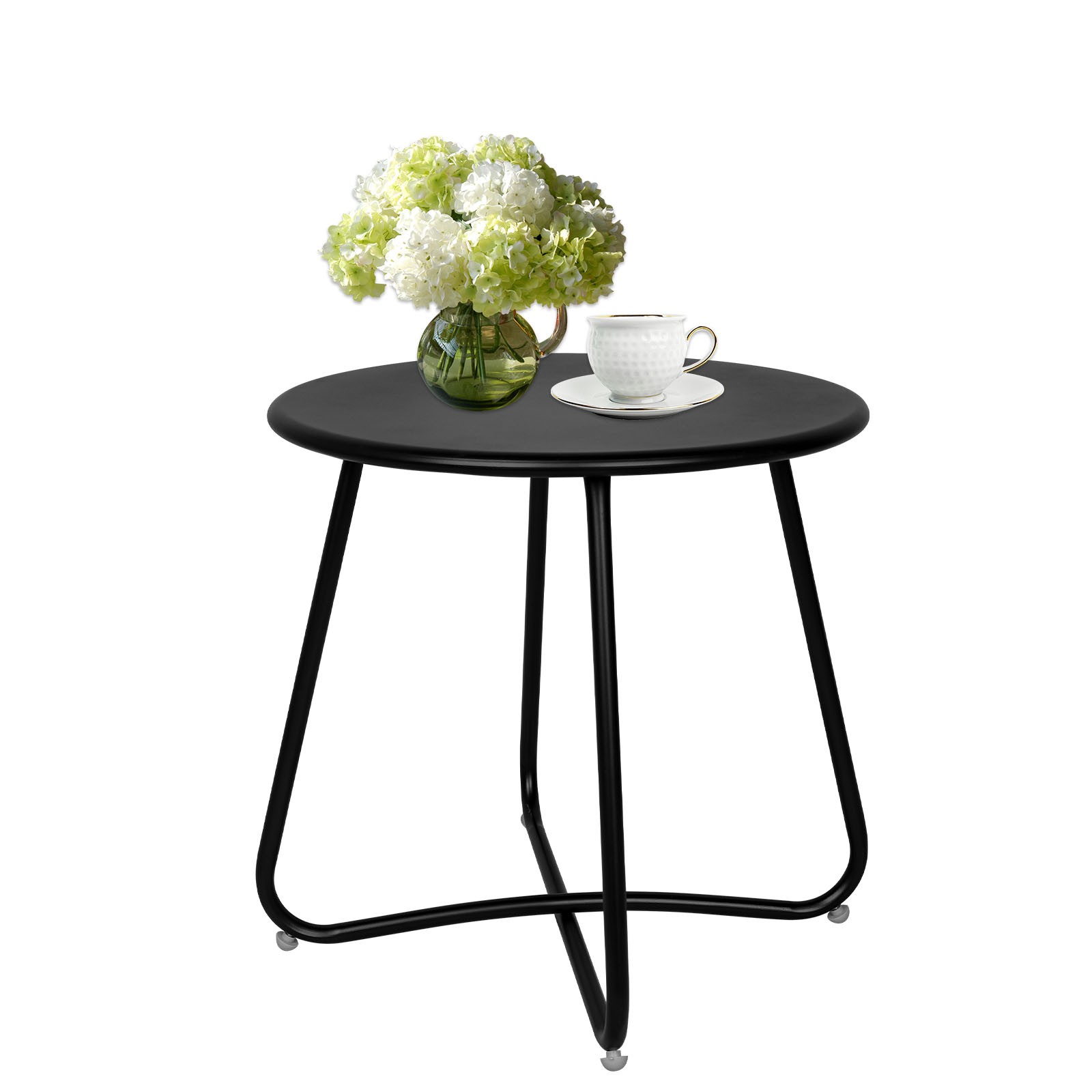 Outdoor Balcony Side Table Patio Garden Bedside 18" Round Coffee Tea End Table