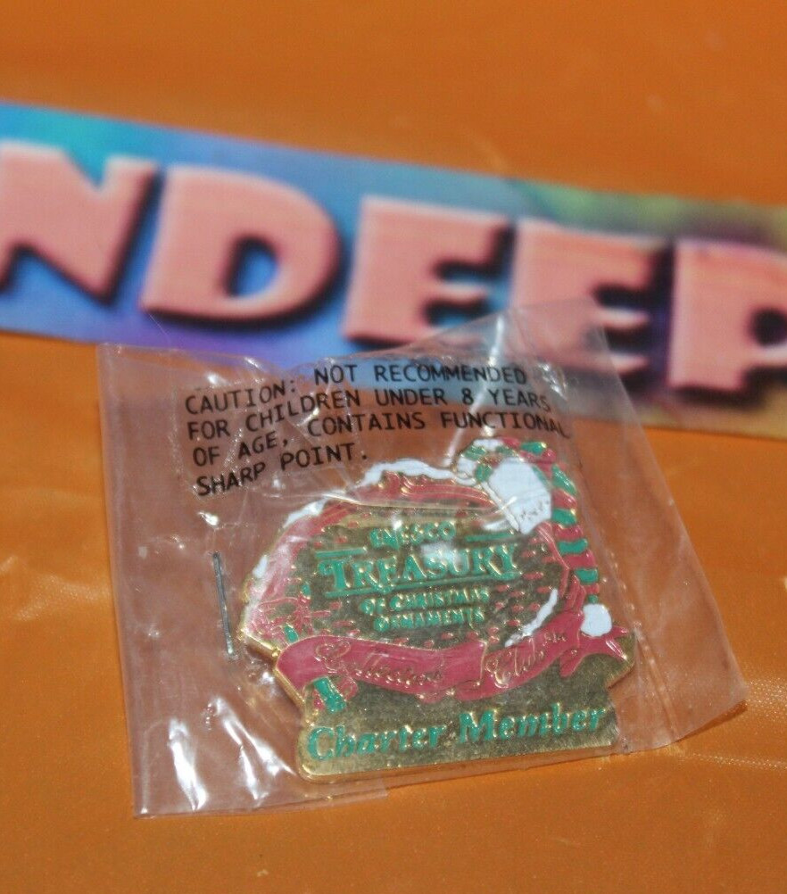 Vintage Enesco Treasury Of Christmas Charter Member Metal Pin 1994