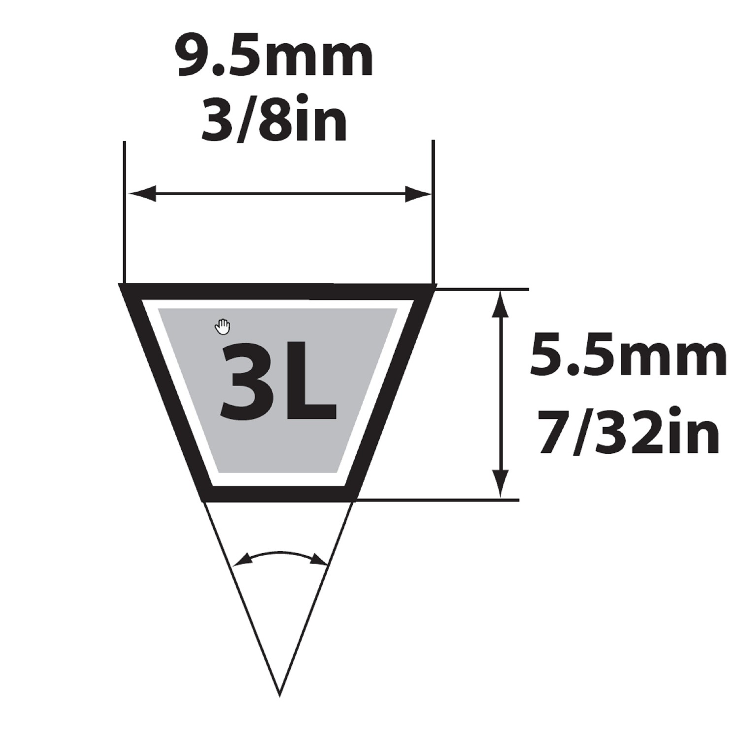 Mitsuboshi FHP 3L290 General Utility V-Belt 0.38 in. W X 29 in. L For Fractional