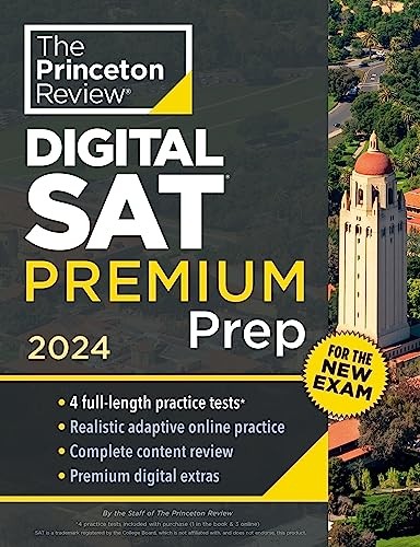 Princeton Review SAT Premium Prep, 2024: 4 Practice Tests  Digital - ACCEPTABLE