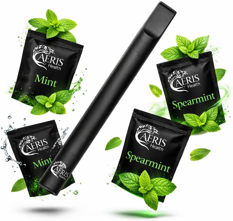 Smokeless Inhaler | Flavored Air Device with 12 Plant-Based Cores | Mint & Spear
