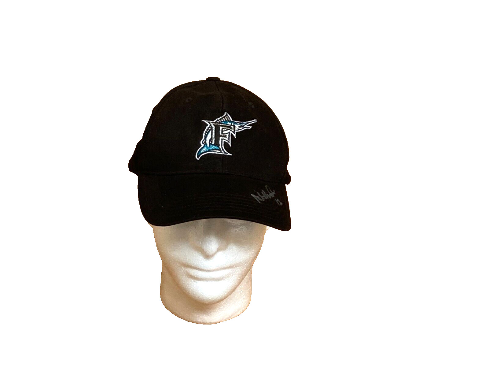 Mike Mordecai Signed Cap Marlins 2003 World Series Champions-FREE SHIP